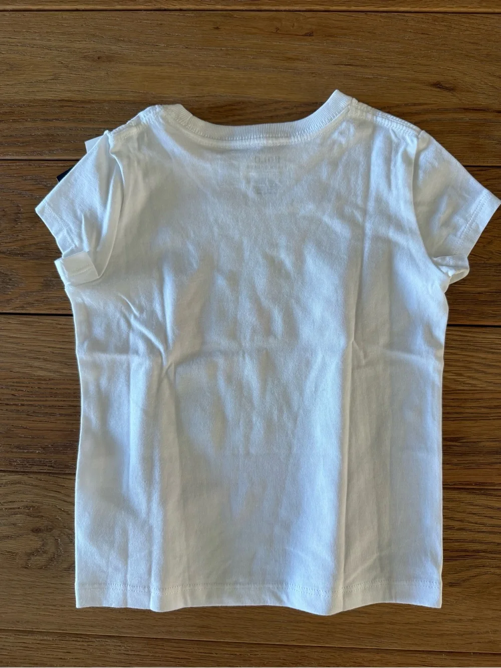 Ralph Lauren White Short Sleeve Tee with Pink Polo Logo